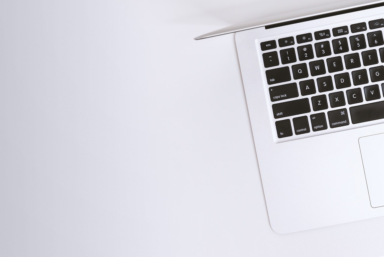 a partial shot of a laptop